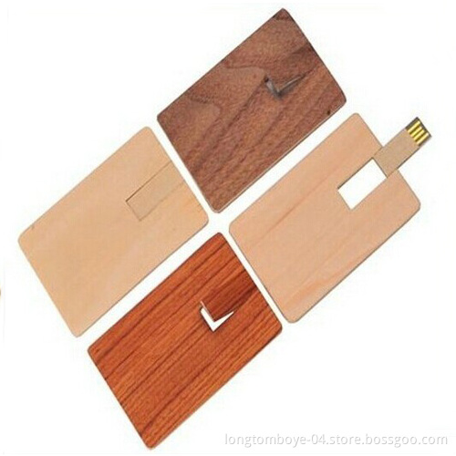 Walnut/Maple Wooden Credit Card USB Flash Drive